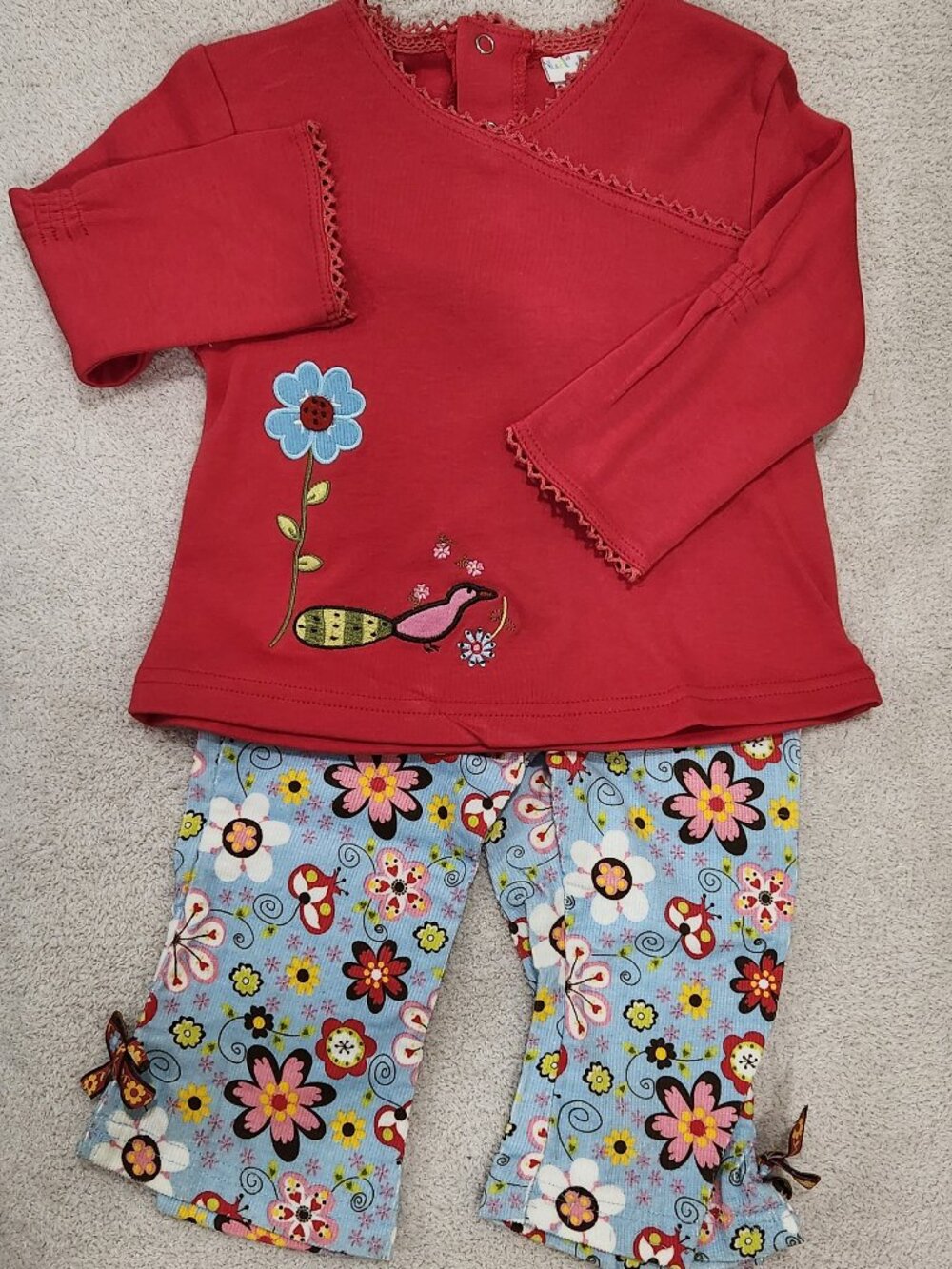 Lil' Jellybean - Girls' 2-Pc Peacock Corduroy Pant Set